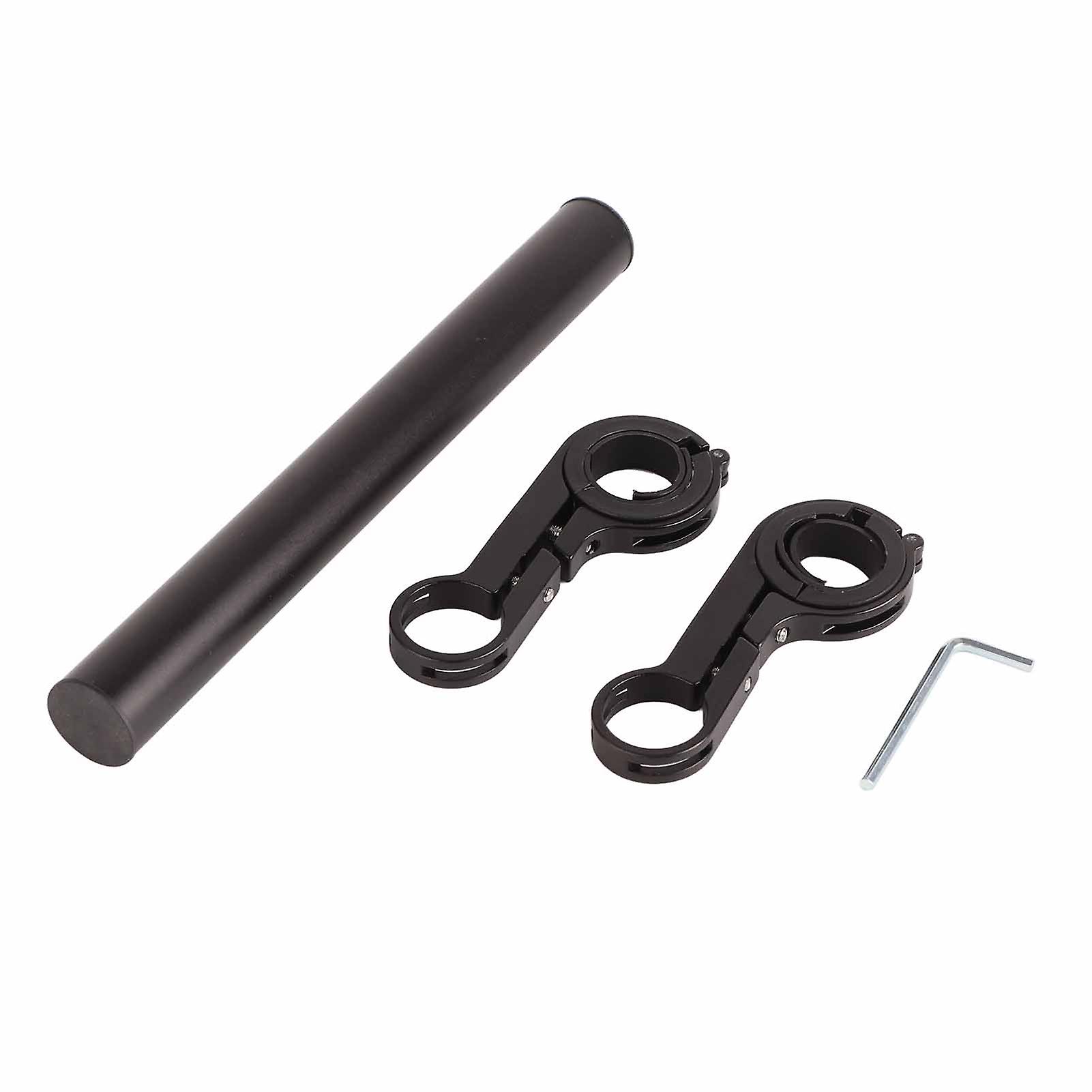 Aluminium Alloy Bicycle Extension Bracket Black 20CM Multi-Function Double Rod Handlebar Extender for Flashlight Speedometer Bike Lights Accessorie