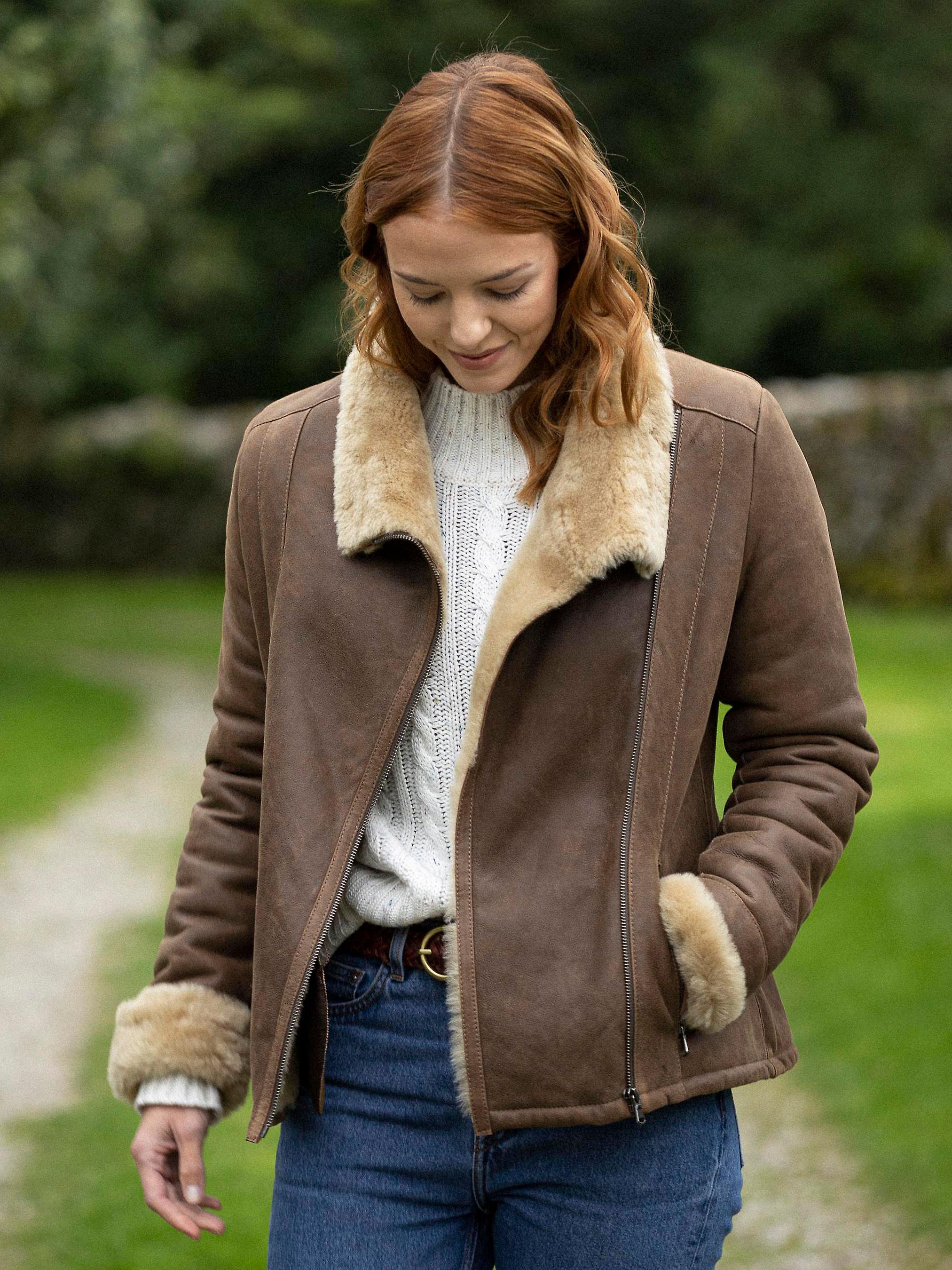 Arnside Sheepskin Aviator Jacket  in Tan