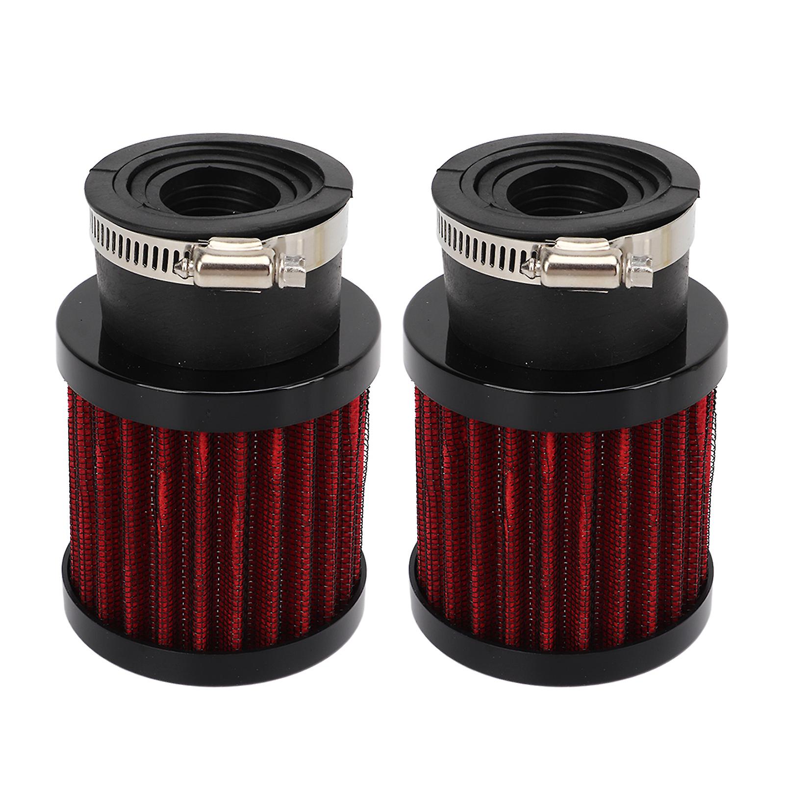 2pcs Air Filter 28‑48mm High Filtration Efficiency Universal for 50cc 70cc 90cc 125cc Moped Scooter ATV Dirt Bike Black Red