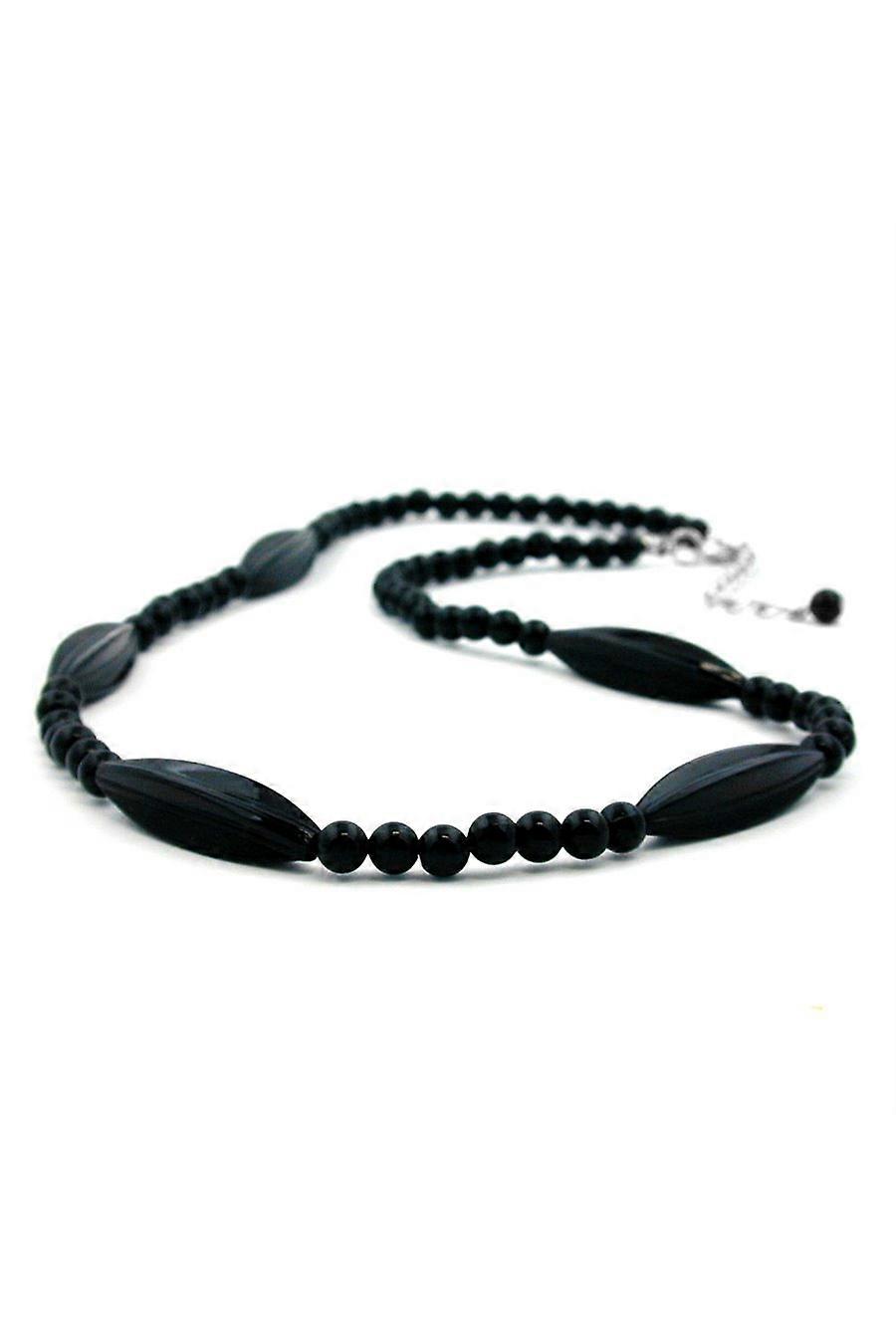 Necklace Black Beads 50cm - Gl00601