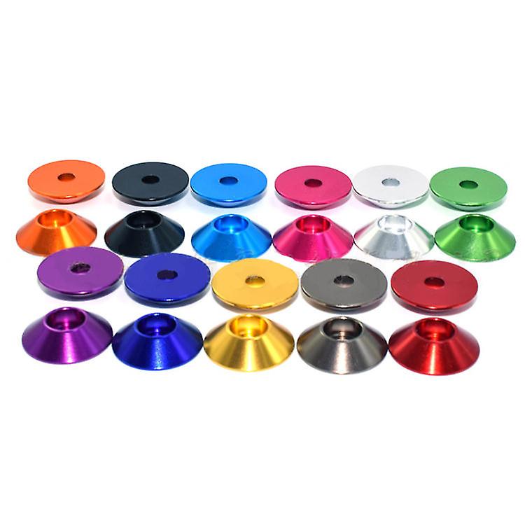 M4an2 10pcs M4 Big Cup Head Screw Washer Spacer Bolt Gasket Aluminum Alloy Multicolor