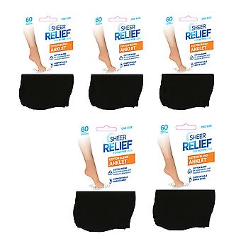 Sheer Relief 5 Pair Women Tight Stockings Comfy Anklets...