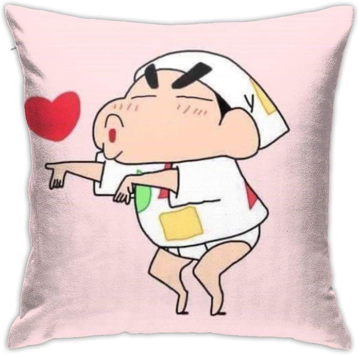 Soft Decorative Throw Pillow Cases Crayon Shin-Chan Square Pillowcase Comfy Cushion Cover Luxury Pillow Cover for Sofa Bed Chair Car Home Decor -cp327