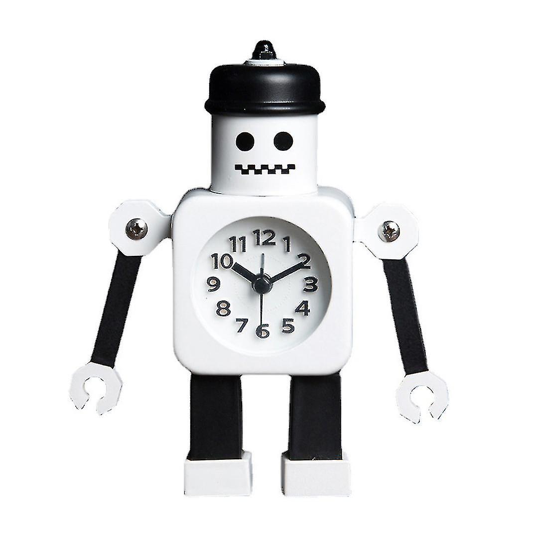 Postman Robot Clock Novelty Alarm Clock Bedside Desk Clock White