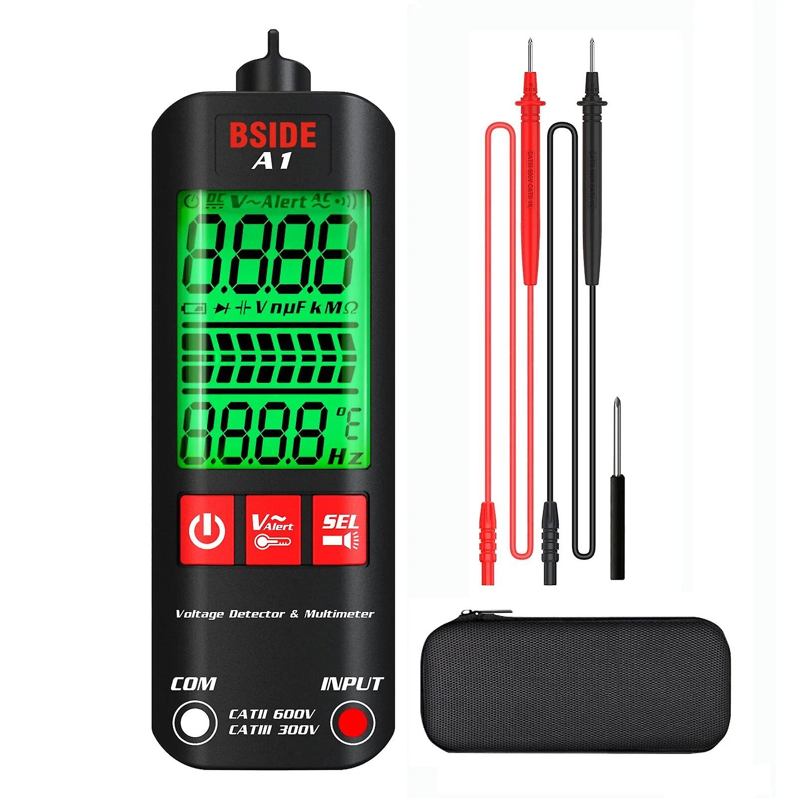 Bside A1 Mini Multimeter Lcd Digital Tester Detector 2000 Counts Dc/ac Voltage Frequency Resistance Ncv Continuity Live