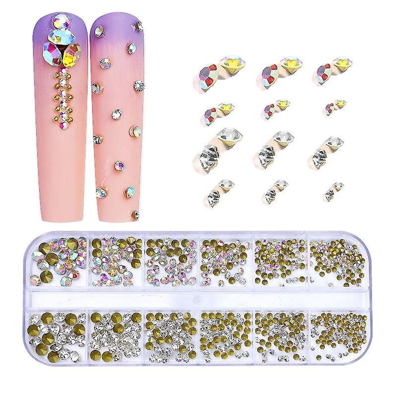 12 Grid Flat Bottom Nail Rhinestones, Specification: 01 01
