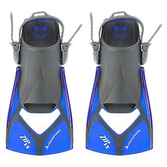 Aquasphere Zip VX Swim Training Fins - Navy Blue - Large Unisex Adult