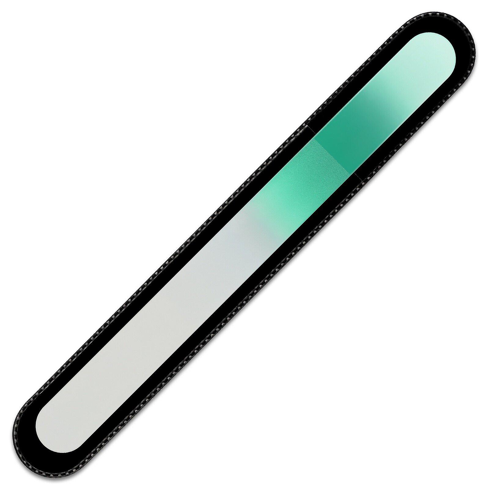 Grande lime à ongles en verre arc-en-ciel R-B9 - Vert blanc