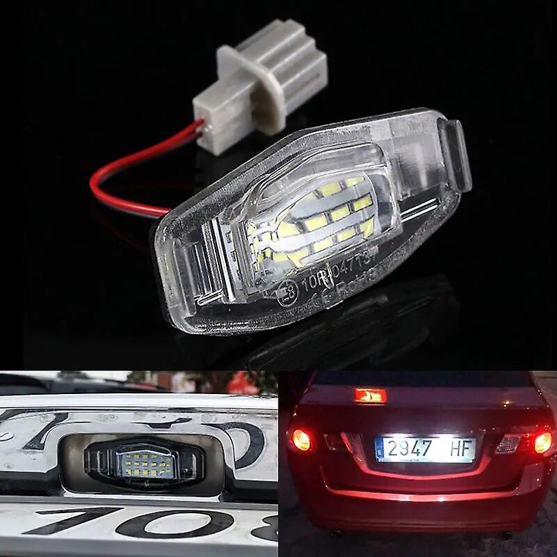 2pcs Canbus Led Number License Plate Light Lamp Error Free White 6000k For Honda Accord Odyssey 2000-20004 Acura Tsx 2001-2005