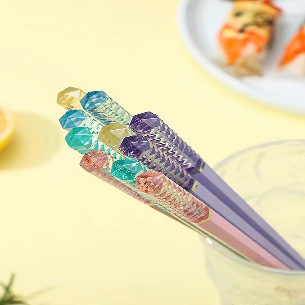 5ペアの合金箸、高温耐性、抗菌性、防カビ性、1人1箸、家庭用食事分割箸(24c