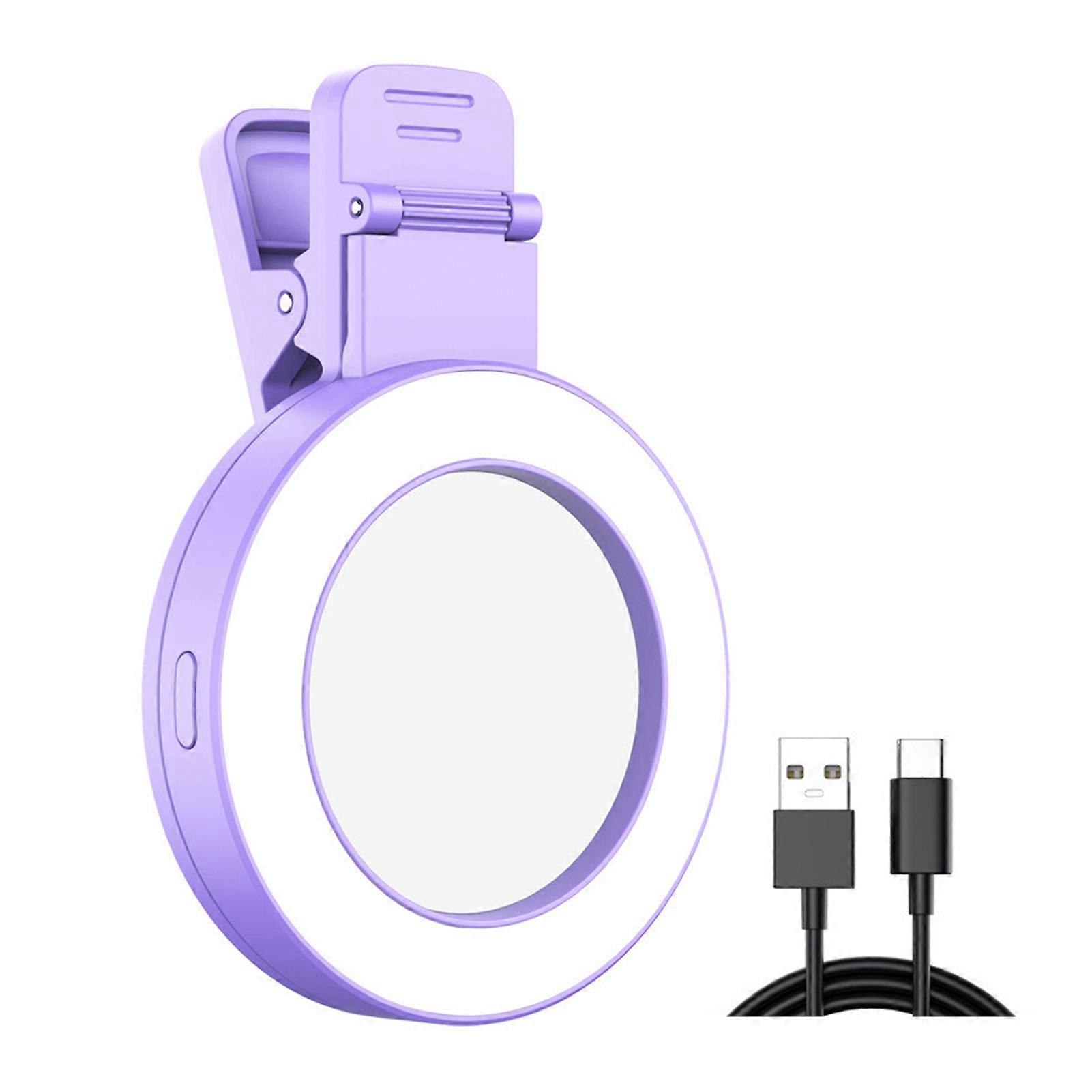 LED Selfie Ring Light 180-Degree Rotatable Design Super Bright 3 Modes Rechargeable Phone Magnetic Selfie Light Makeup Fill Light with Mirror
