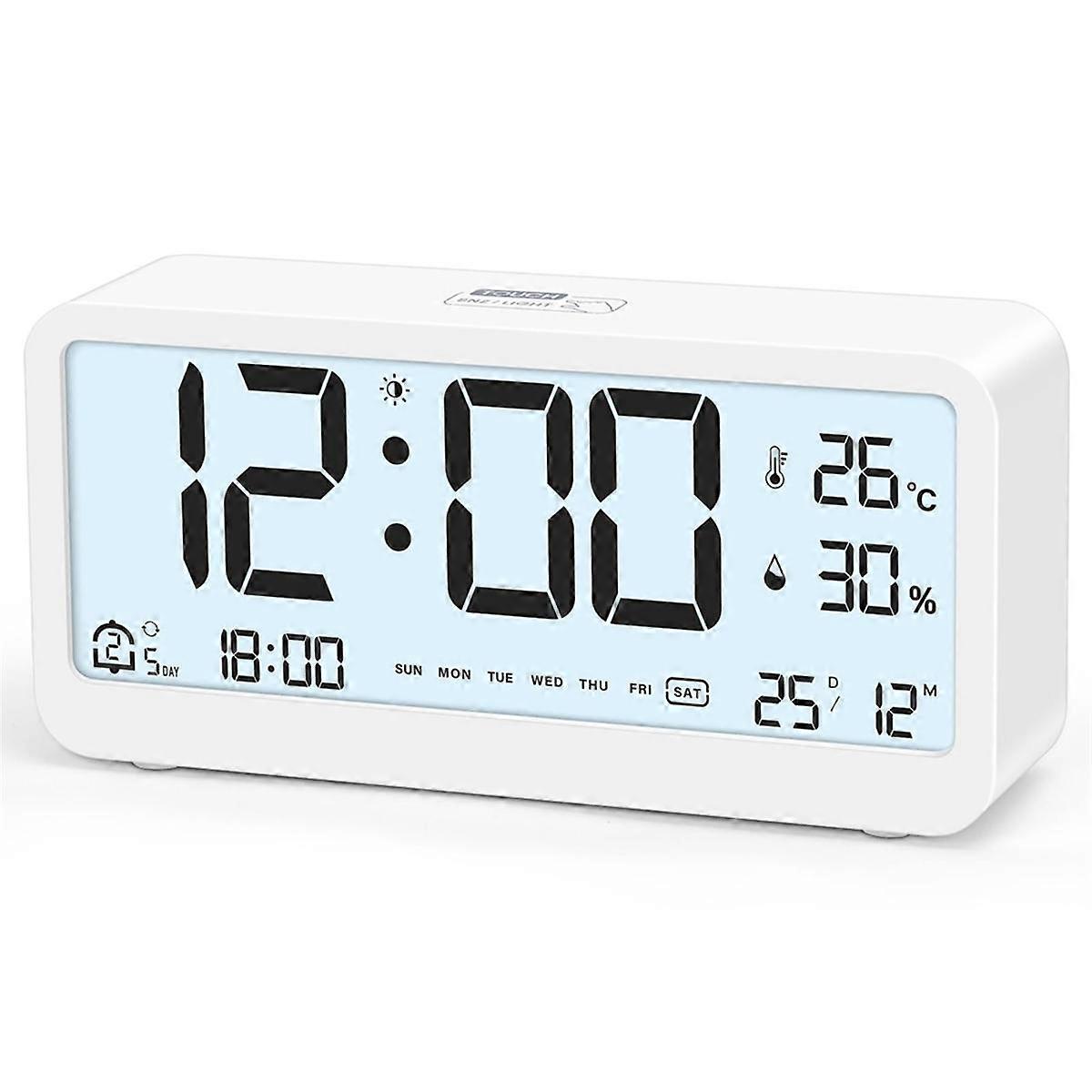 Digital Alarm Clock with Large LCD Display,Loud Ringtone for Efficient Wake Up,Multifunction with Temperature