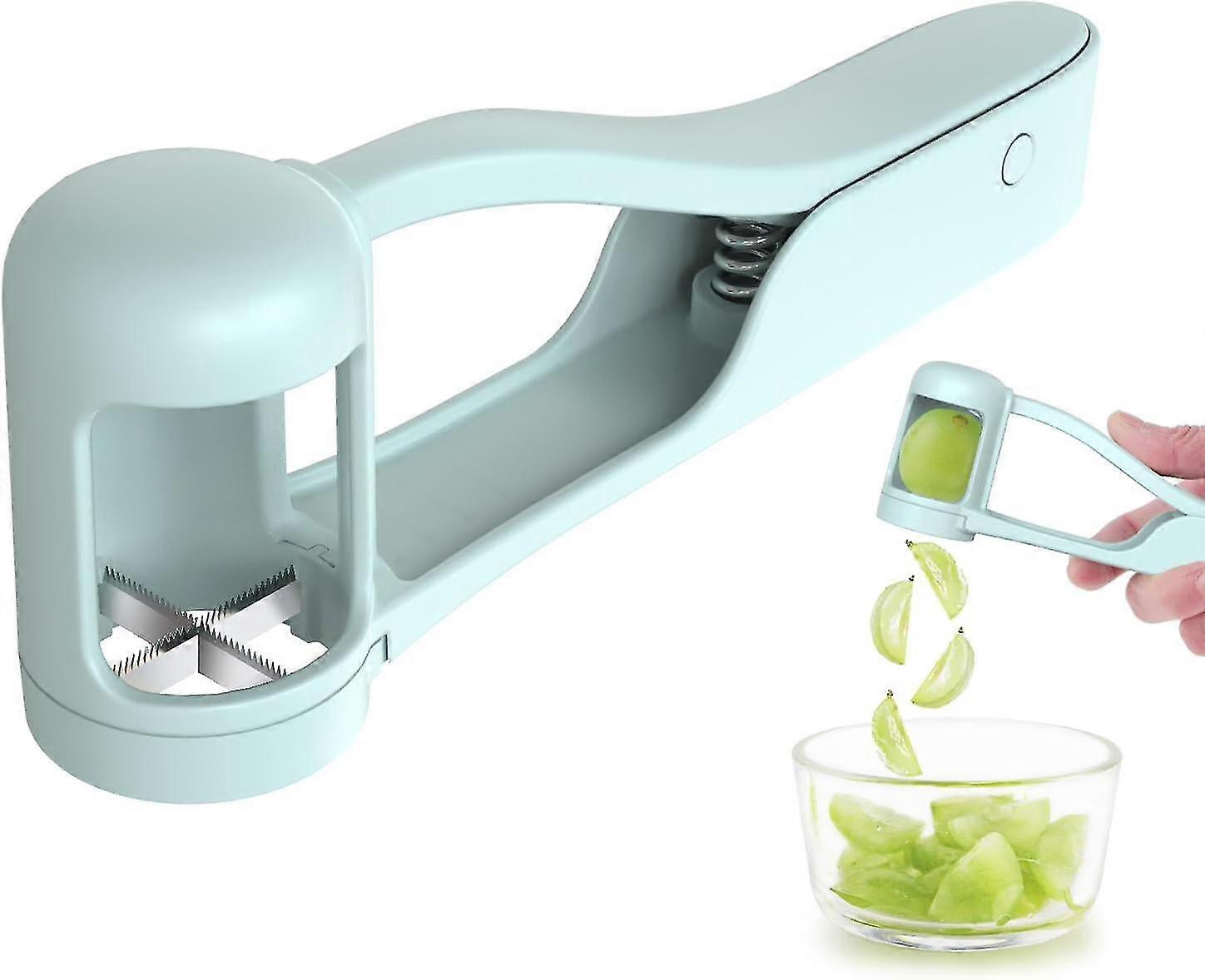 Grape Slicer, Grape Cutter, Grape Tomato Cherry Strawberry Cutter Into Tools, Stainless Steel Blades Quarter Grape Slicer Kitchen Gadget