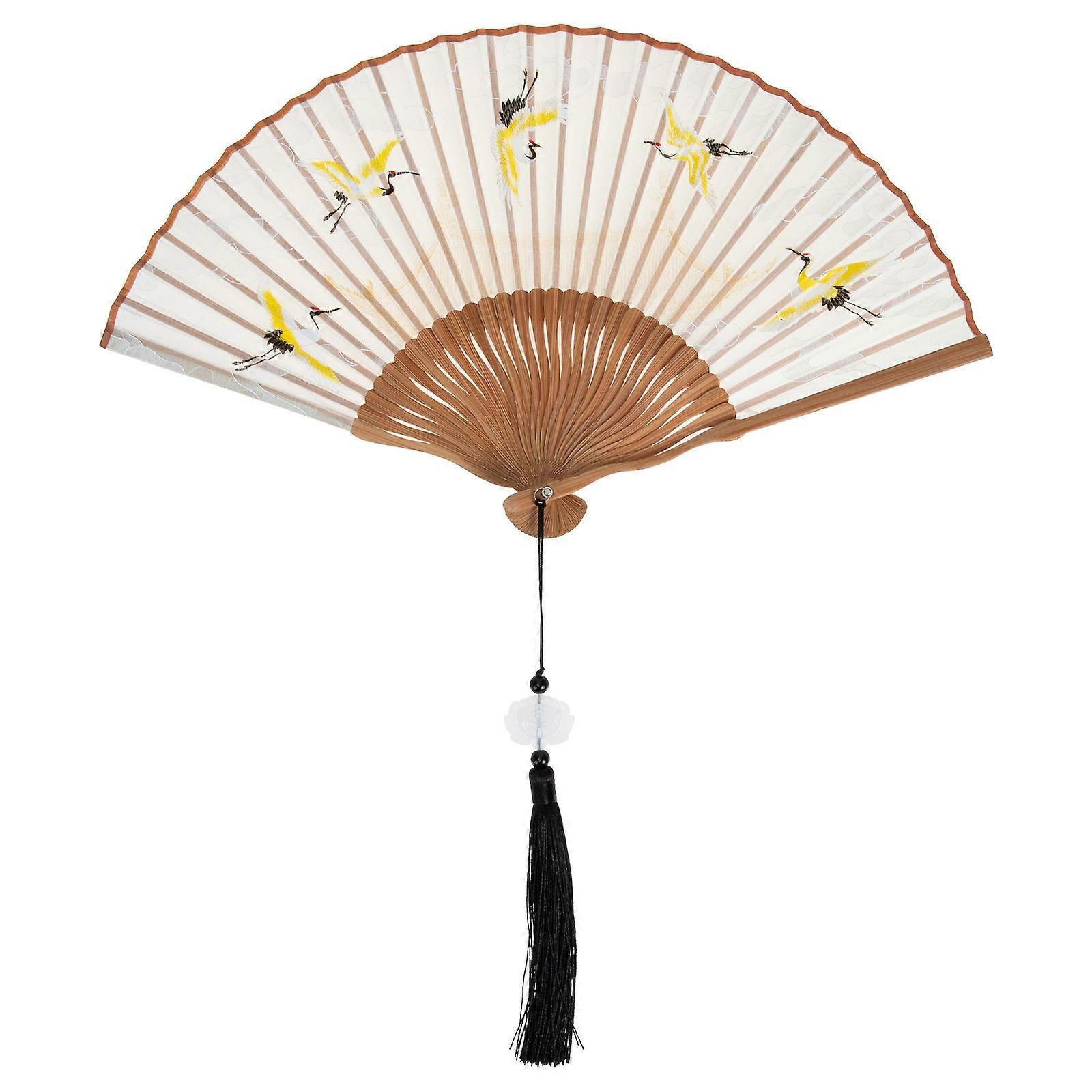 Retro Style Silk Fan Folderable Fan Chinese Style Fan Wall Decoration Costume Collocation