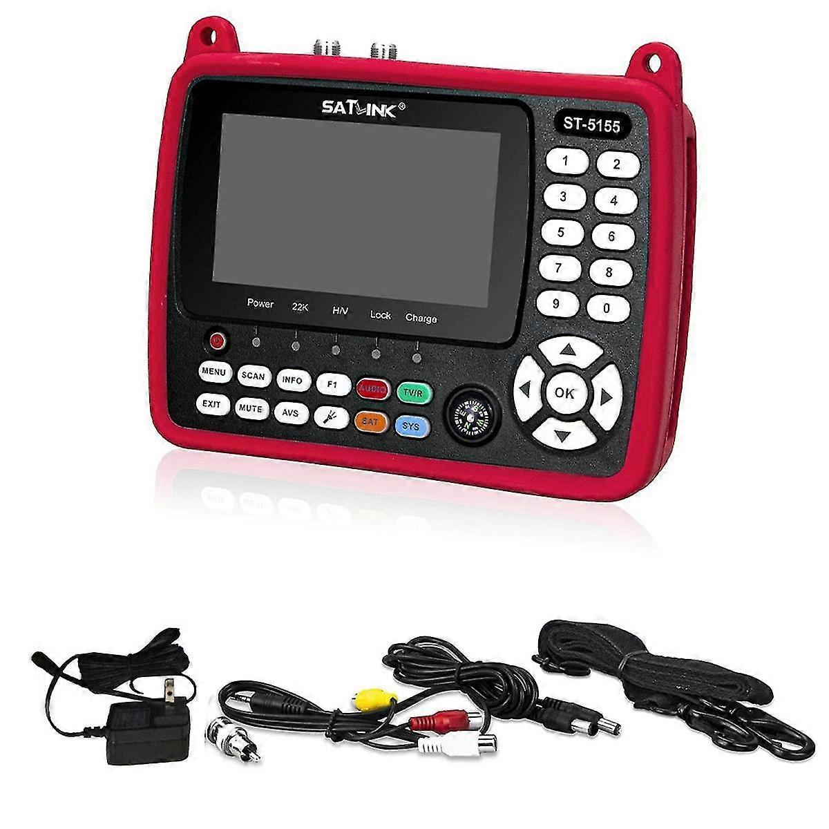 -5155 DVB-S2+DVB-C+DVB-T2 Combo MPEG4 265 Satellite Signal Finder 4.3 Inch Screen US PLUG