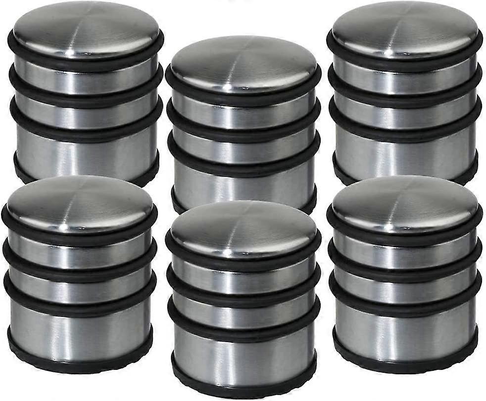 Nirvana Set de 6 topes de puerta - Sólidos y prácticos - en acero inoxidable