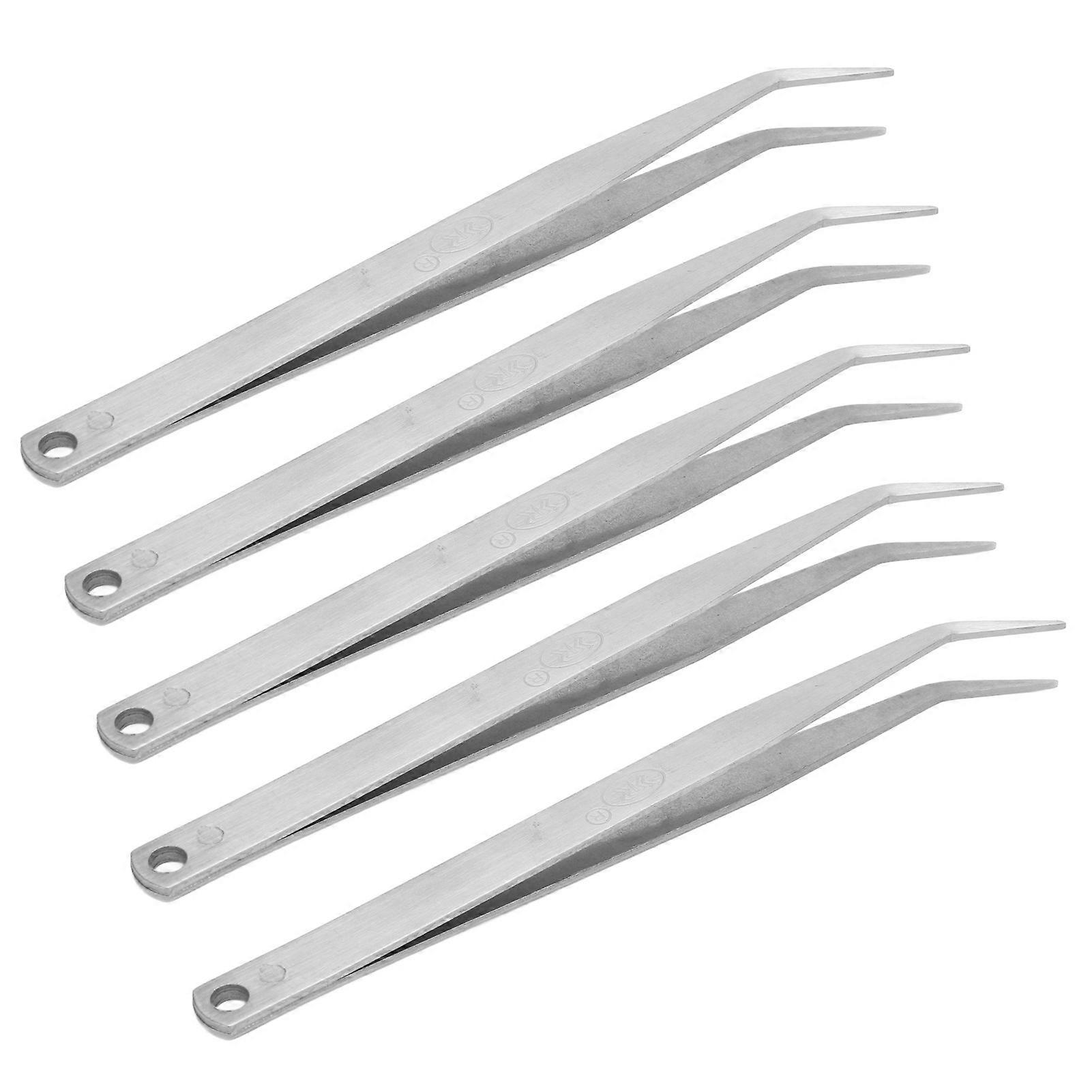 5 Pcs Courbé À Coudre Pince À Épiler En Acier Inoxydable Fine Tip Lissage Surfaces Poids Léger Accessoires De Machine À Coudre