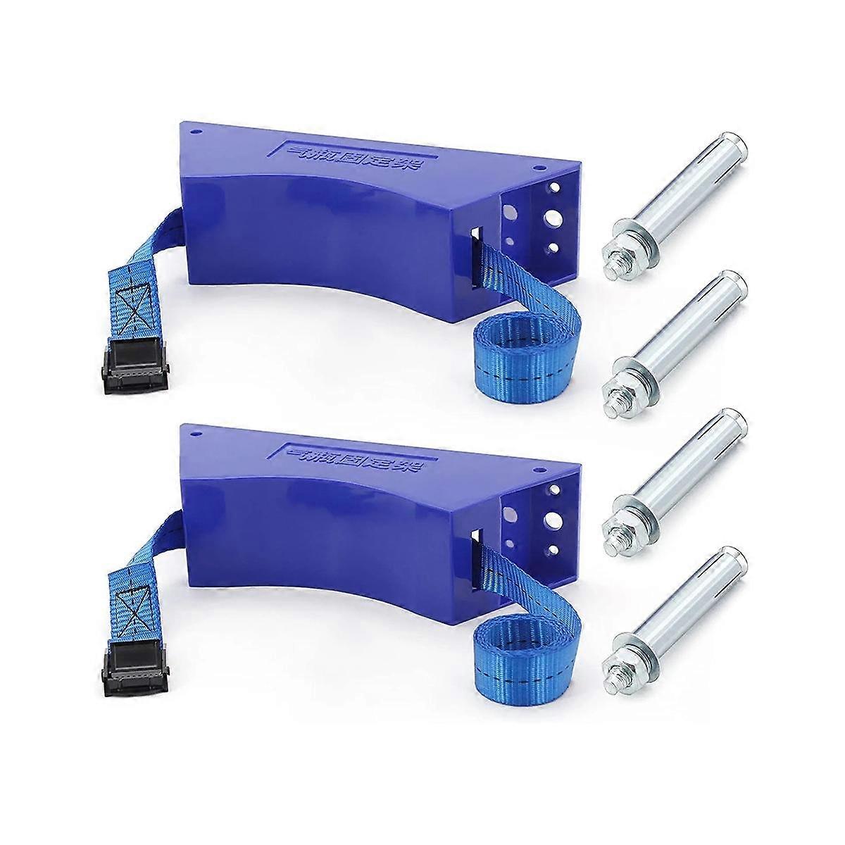 2PCS Propane Tank Holder Cylinder Bracket Cylinder Bracket Durable ABS Cylinder with Screws Blue