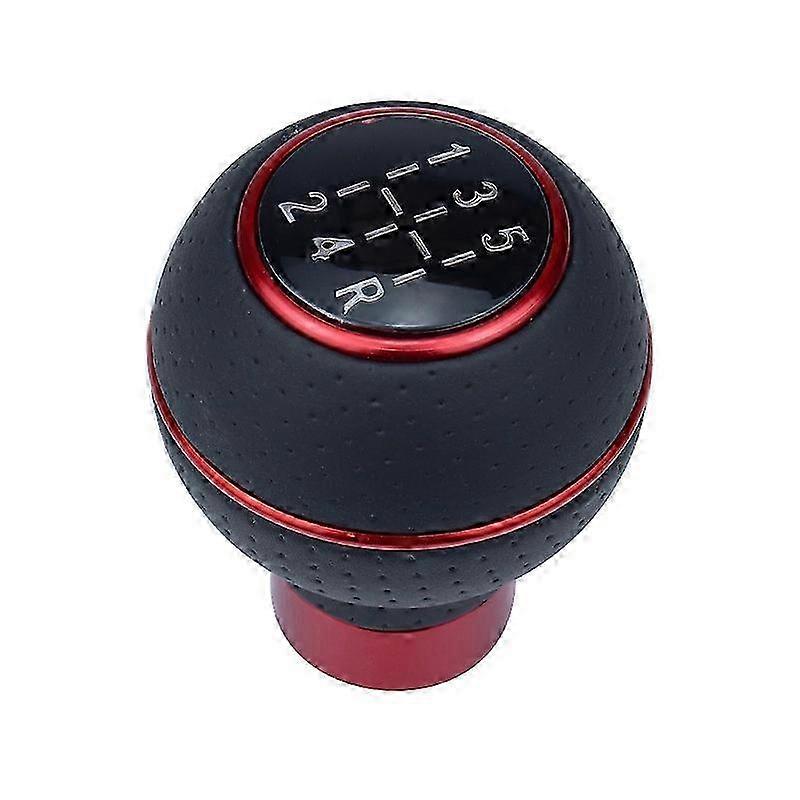 Auto Leather Manual Gear Knob 5 Speed Lever Gear Piece 8mm 10mm 12mm Διάμετρος Κόκκινο