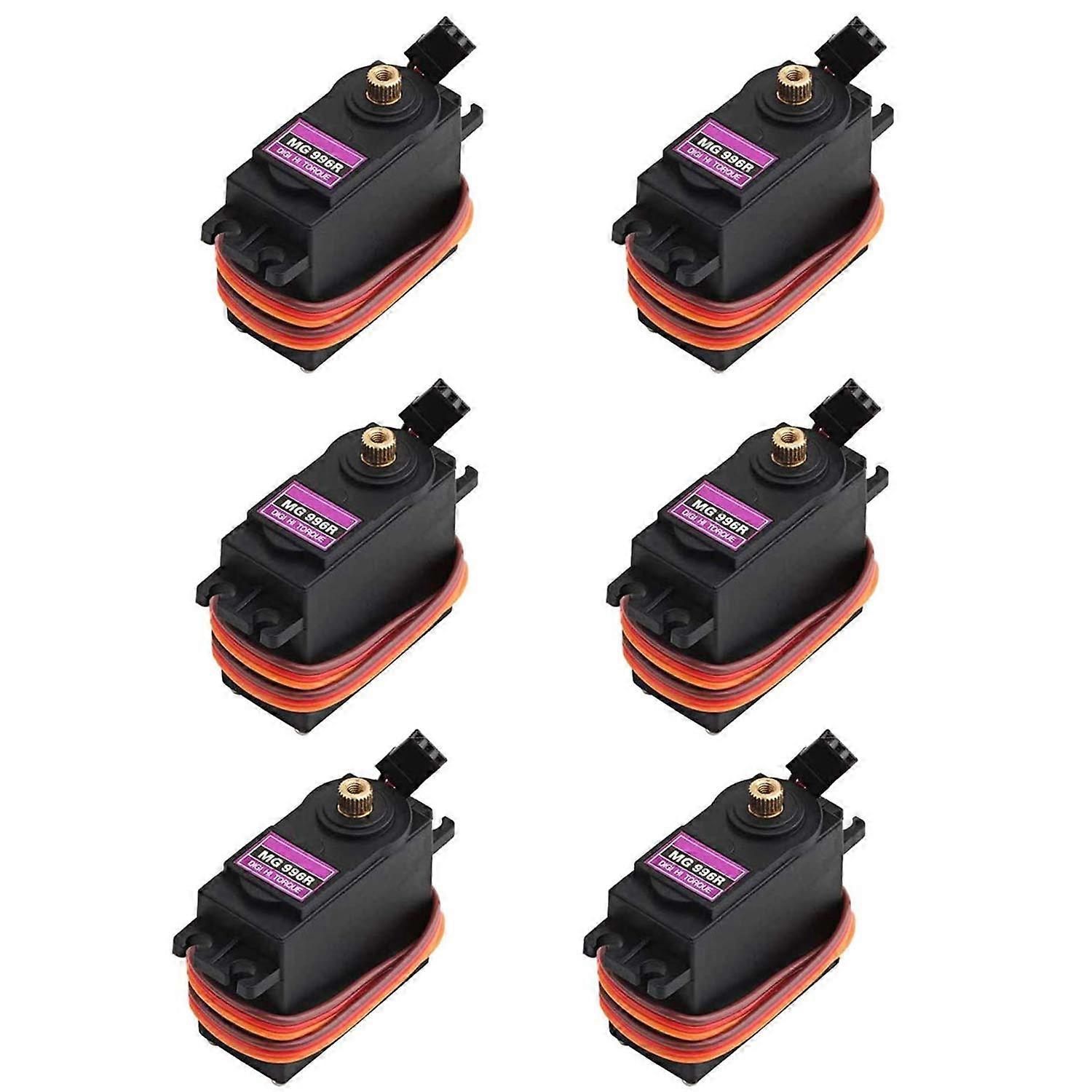 6-pack MG996R metalen digitale tandwielservomotor met hoornarm Compatibel met Ardu ino Smart Car, Robot Boot RC Vliegtuig Modelhelikopter AVR Speelgoed Drone
