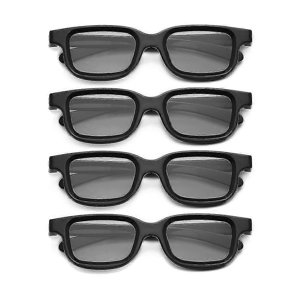 4 stk polariserte passive 3D-briller for 3D-TV Ekte 3D-kinoer for 3D-spill og TV-ramme