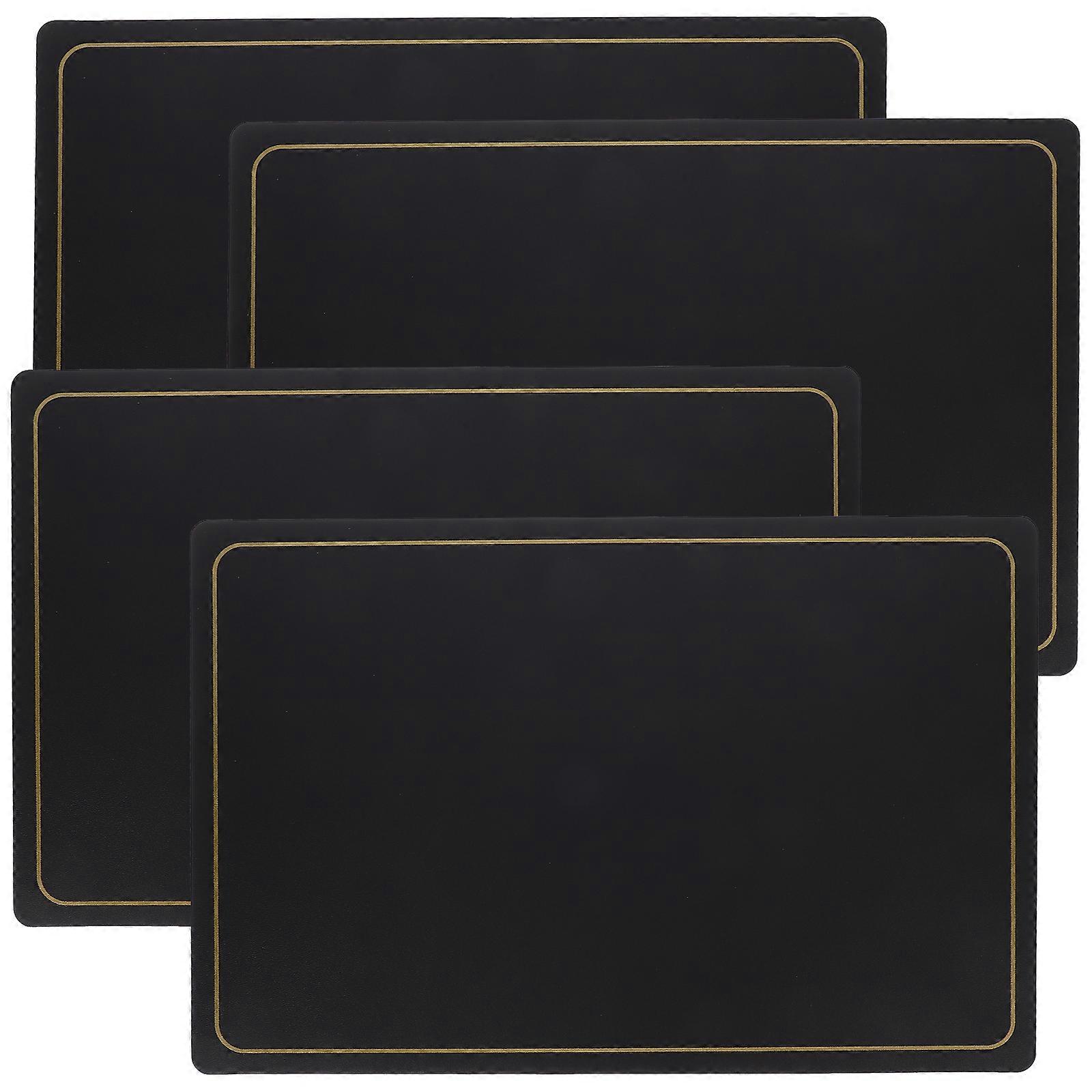 4pcs Dining Table Placemat Solid-color Table Mat PU Table Mat for Restaurant Hotel