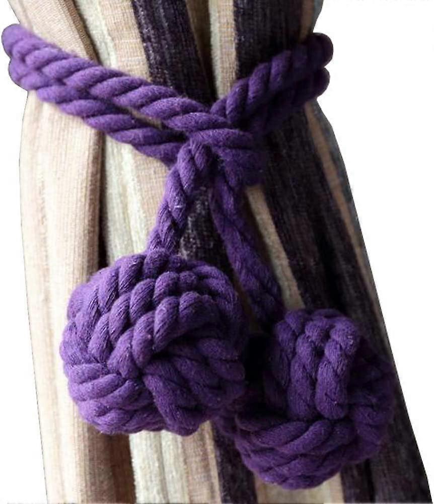 Curtain Tiebacks - Purple - Black Temptation - Pair