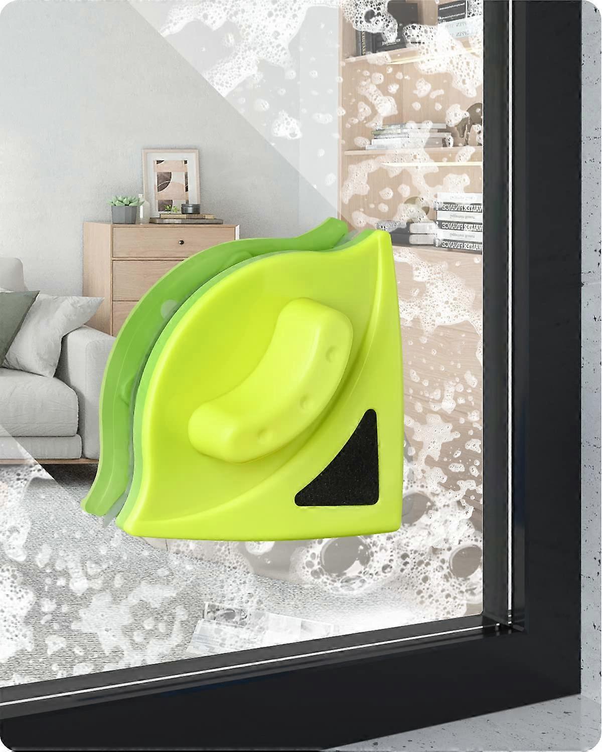 Double Side Magnetic Window Cleaner Both Side Glass Wiper Tools Surface Cleaning Brush With Handle Ergonomic Design For 8-15Mm Thickness