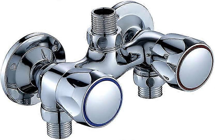 صنبور دش نحاسي حديث ، صنبور خلاط مثبت على الحائط مع مفتاح التحكم في Chrome