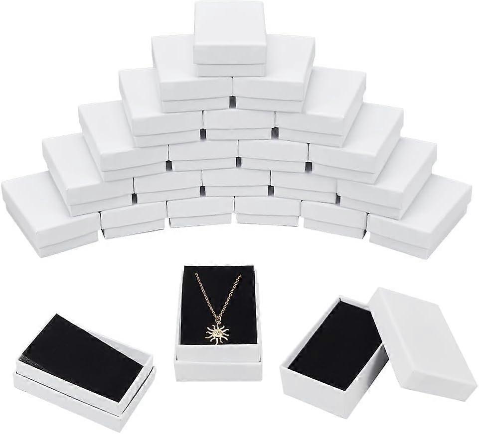 24Pcs Rectangle Jewelry Box 3.15x2x1 Kraft Paper GiftPackaging Boxes