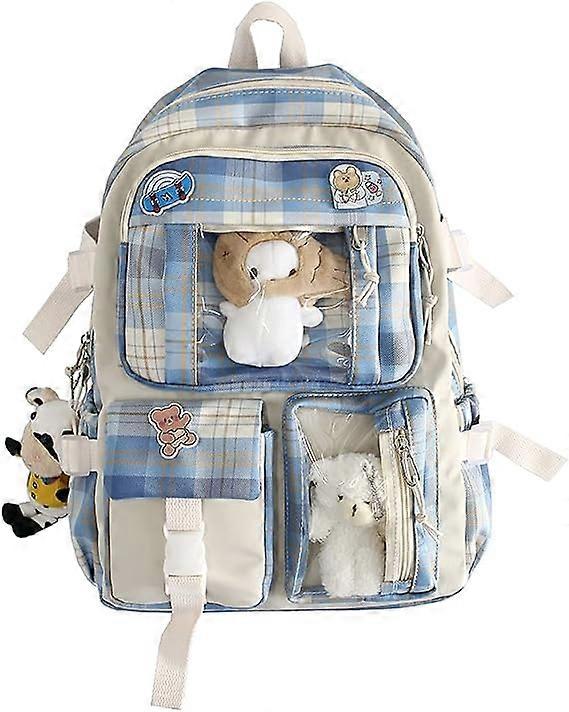 Kawaii Backpack With Pin And Accessories, Large Capacity Cute Bear Accessories   Multi Poc DS[