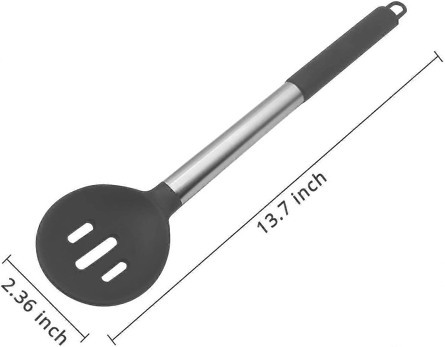Stainless Steel Handle Silicone Slotted Serving Spoon