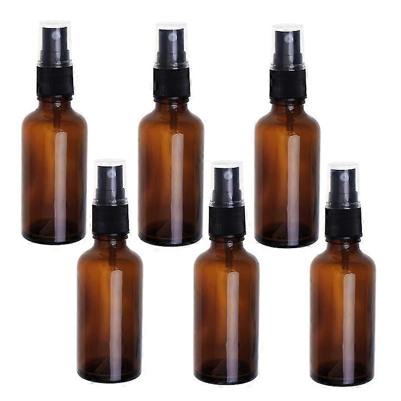 6pcs empty glass bottle essential oil liquid sprayer 50ml makeup atomizer dispenser refillable bottles