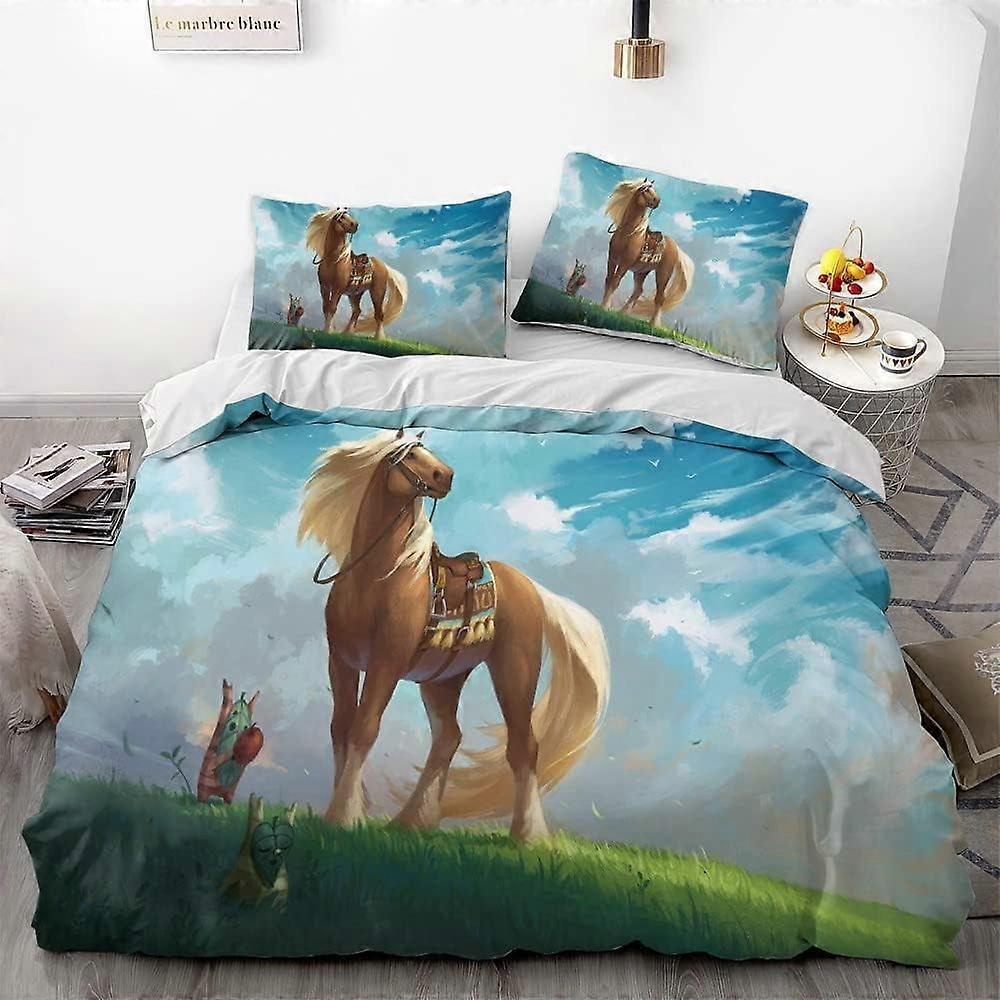i630 The Legend of Zeld-a Jogo Capa de Edredão Conjunto 3D Capa de Edredom 3 Pcs (1 Capa de Edredom + 2 Fronhas) Conjunto de Cama jm630
