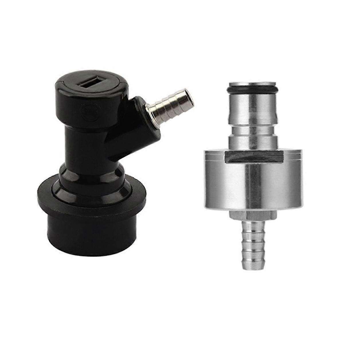 Ball Lock Disconnect Carbonation Cap - Stainless Steel Carbonation Cap with 5/16inch Barb Ball Lock