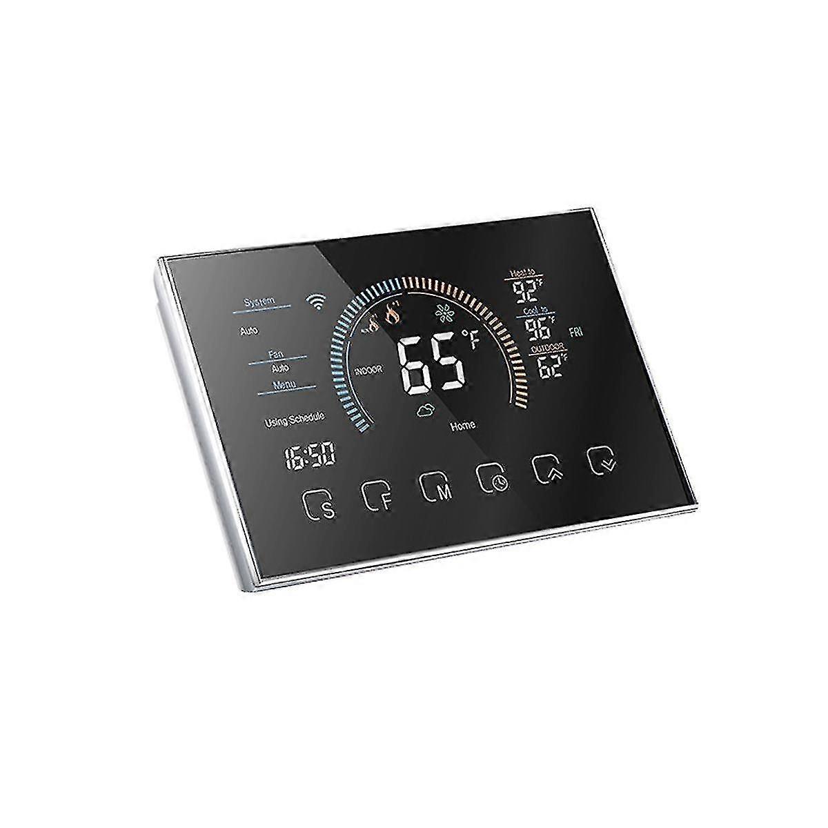 Smart termostat til hjemmet, Wifi programmerbar digital termostat, energibesparelse, C-wire adapter inkl