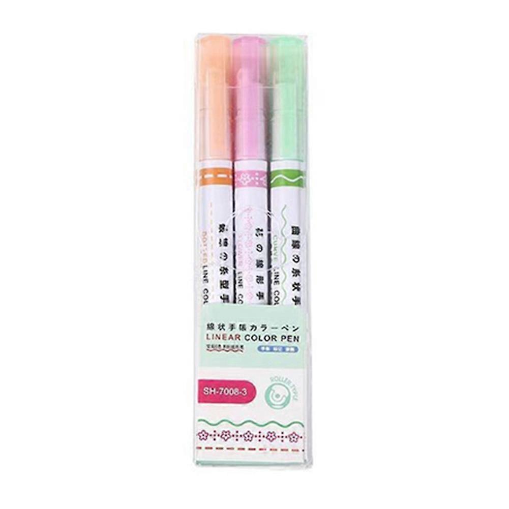 3/6 pcs Curve/Flower/Heart Shape Highlighter Smoothing Ink Highlighter for Boys Girls Kids
