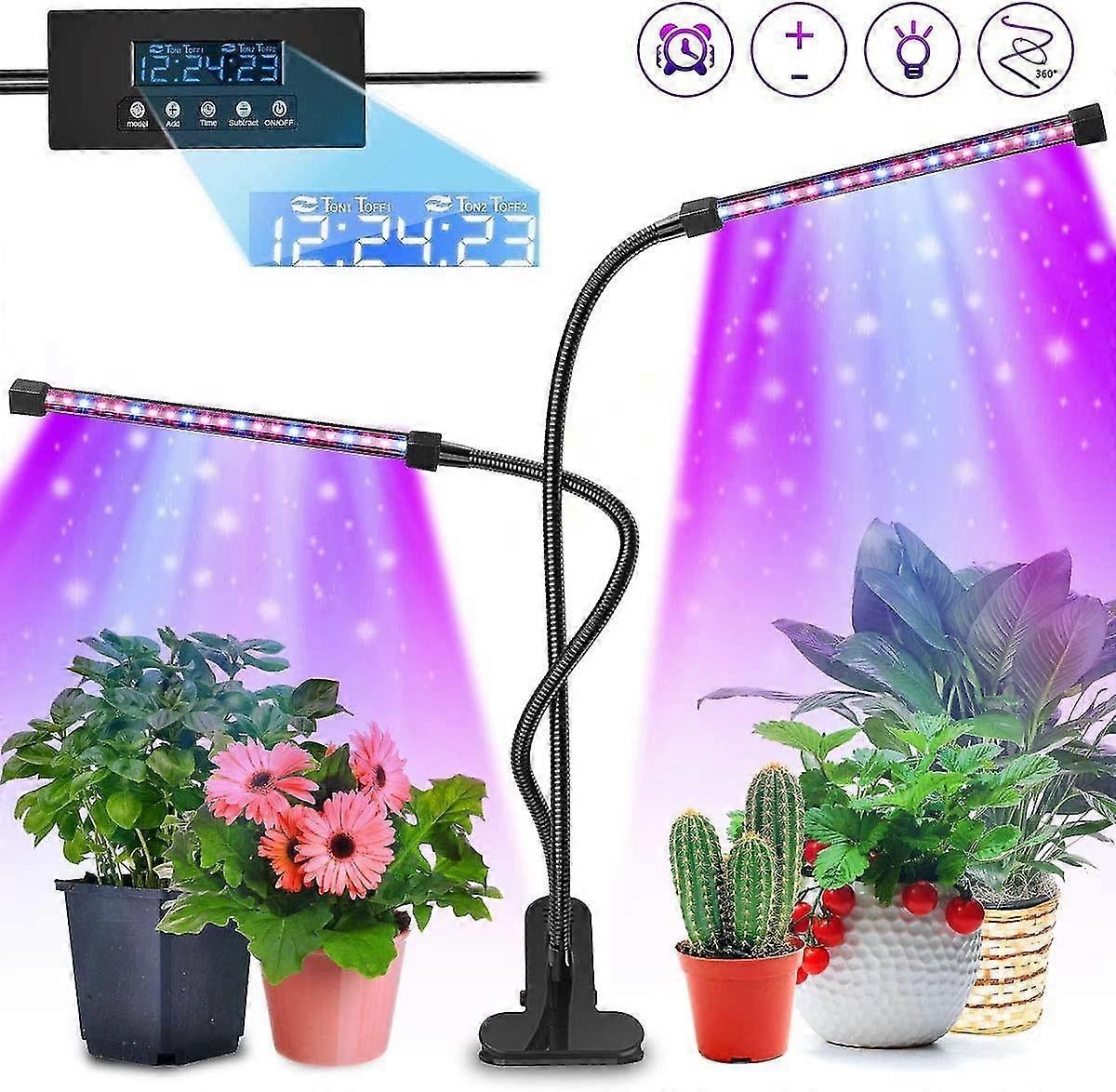 Grow Light 40 Led Grow Light With Cycle Auto Timer 20w 3 Modes 5 Brightness