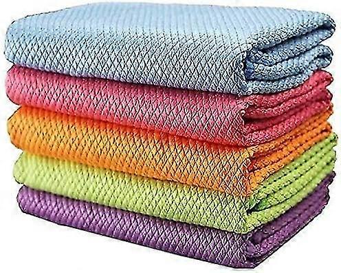 Fish Scale Microfiber Polishing Cleaning Cloth 5 Pcs