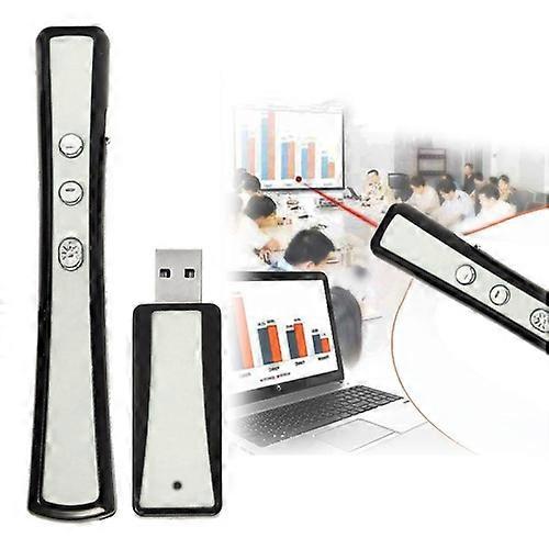 VIBOTON PP900 2.4GHz Multimedia Präsentation Remote PowerPoint Clicker Handheld Controller Flip Pen mit USB-Empfänger, Steuerabstand: 25m(Silber)