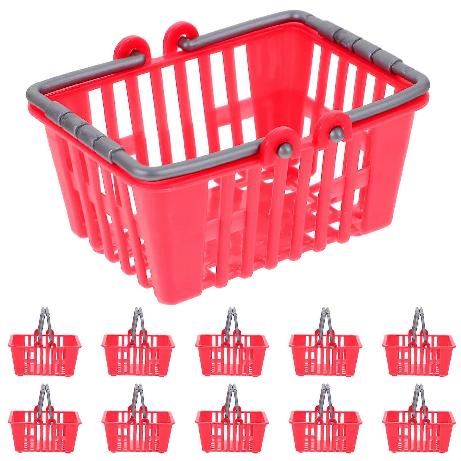 12pcs Kids Shopping Basket Toys Small Grocery Basket Models Children Funny Pretend Play Ornaments