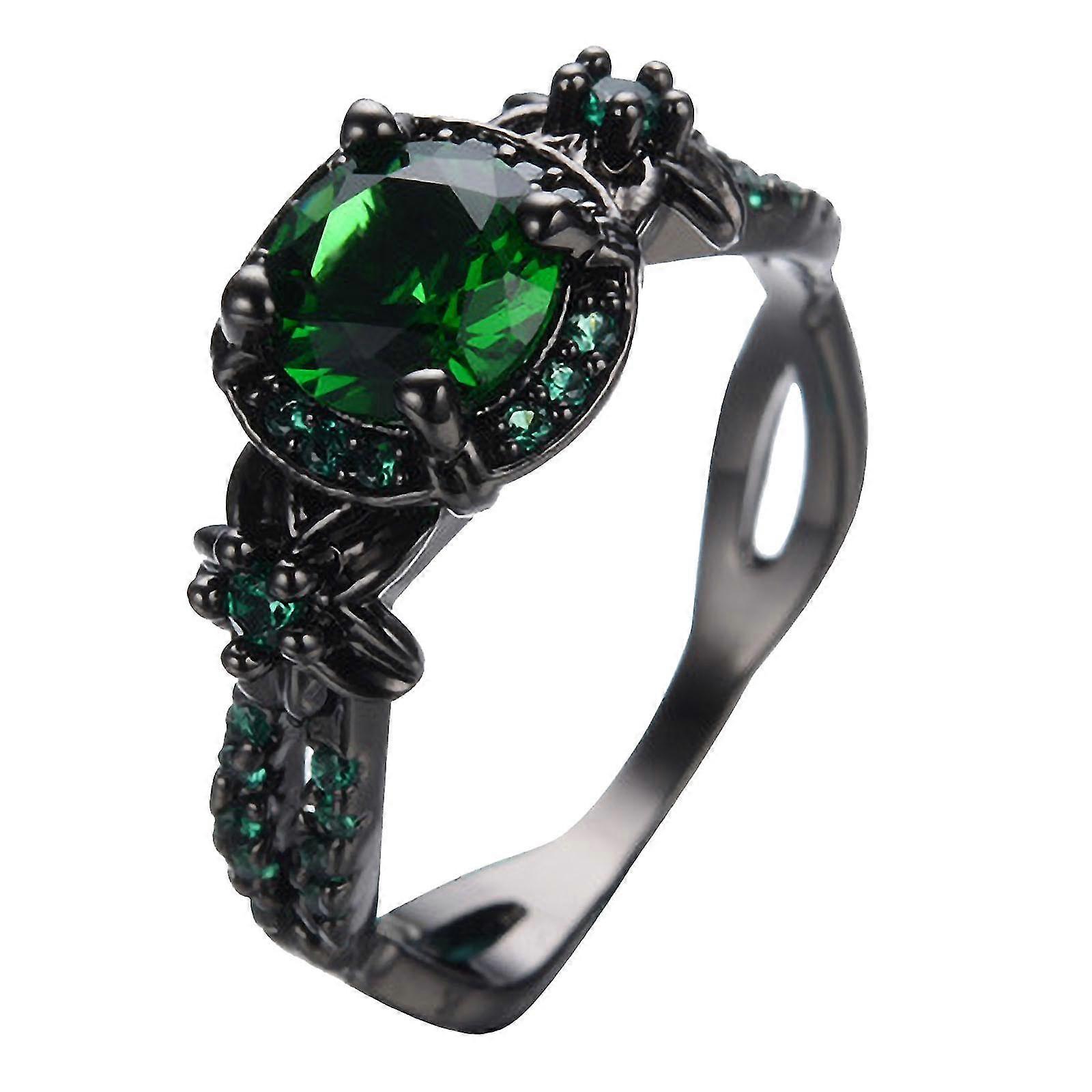 숙녀 유행 까만 구리 합금 반지 여덟 가지 색상에 상감 지르콘