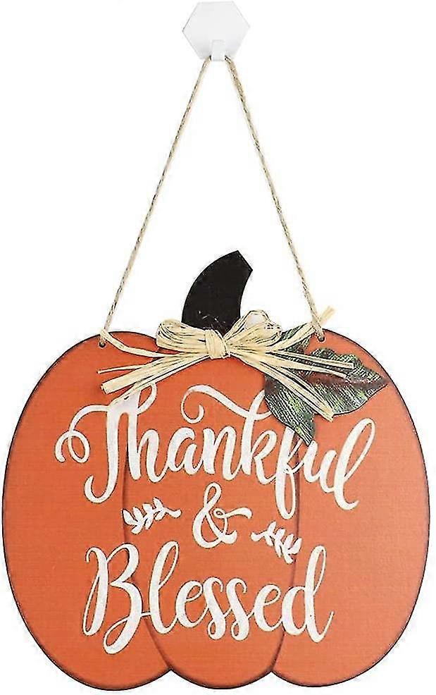 Wooden Pumpkin Pendants, Pastoral Style Welcome Pattern Thanksgiving Hanging Signs Ornaments For Home Trick Or Treat Halloween Pumpkin Plaque Board Pe