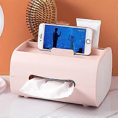 Home Living Room Creative Tissue Box Multi-function Paper Box(1pc,pink)