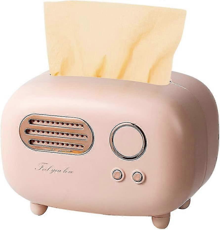 retro rectangular tissue box, radio pattern, practical and fashionable tissue box ,rose