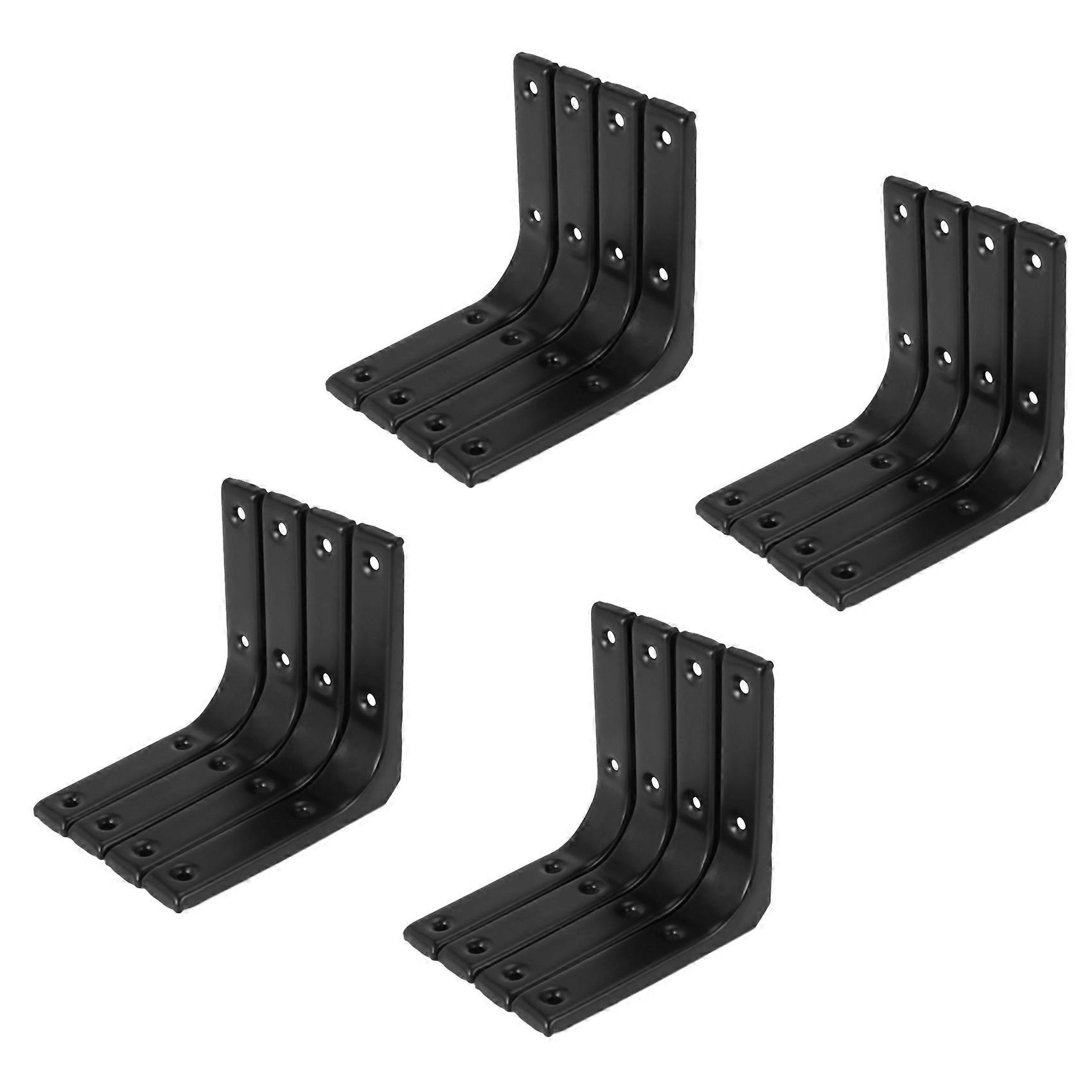 16 PCS Iron Wall Shelf Bracket, 4 x 4 Inch Heavy Duty Shelf Support Bracket Decorative Joint Angle