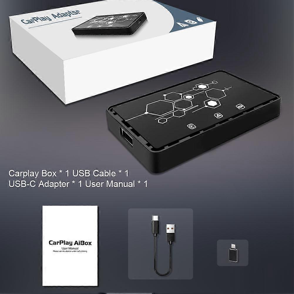 ワイヤレスCarPlay USB 4 in 1オートAIボックスポータブルAndroidオートCarPlay高速リンクカーカメララジオ用メディアプレーヤーMirrorlink