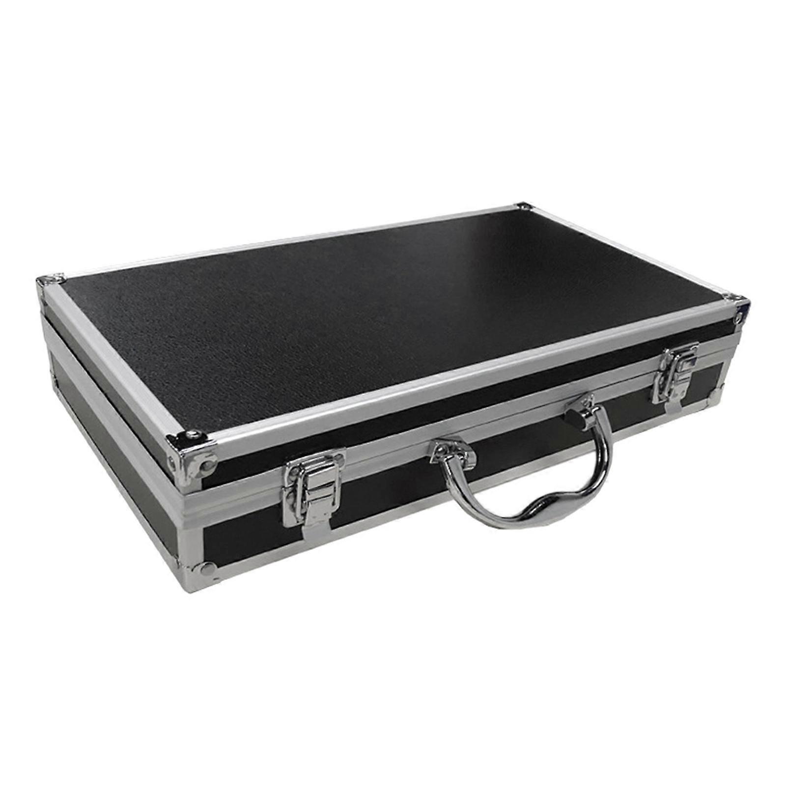 Portable Aluminum Microphone Carrying Case Hard Shell Mic Foam Case Suitcase Impact Resistant with Sponge Compartment for Microphone Sound Card