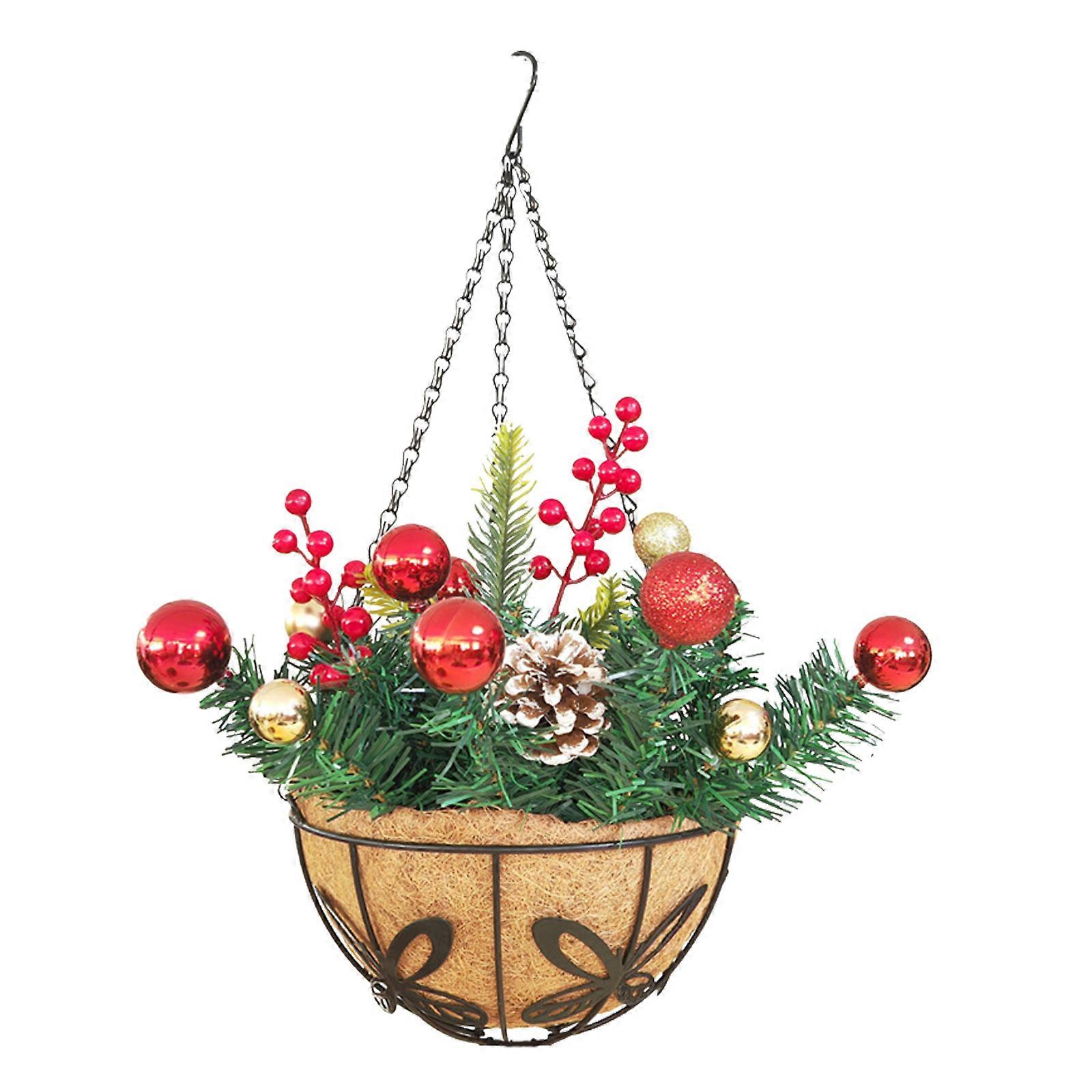 Cesta Pendurada Christmas Joy de 10 polegadas, Design Elegante de Borboleta