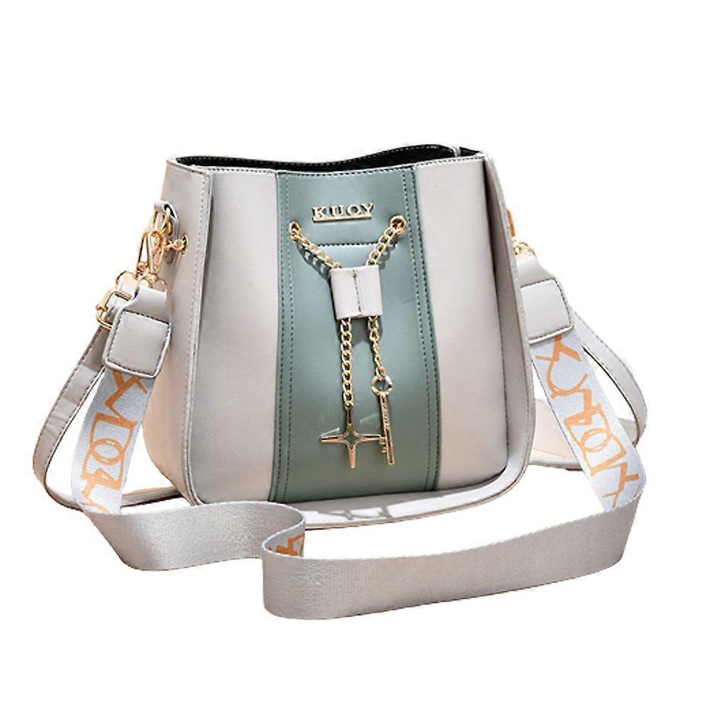 Suitable for travel is simple and casual artificial leather handbag large-capacity shoulder bag